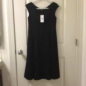 Black cap sleeve Lafayette 148 New York midi dress